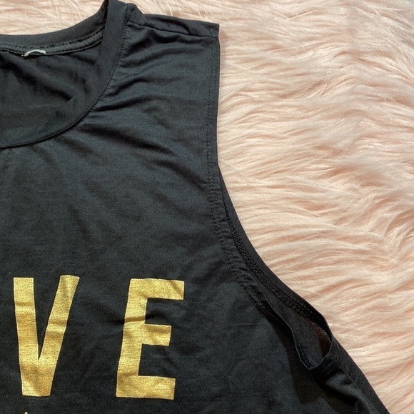 Spiritual Gangster Love Black Gold Tissue Muscle Tee sz S - Picture 4 of 10